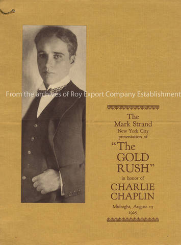Program for the New York premiere of The Gold Rush, 1925